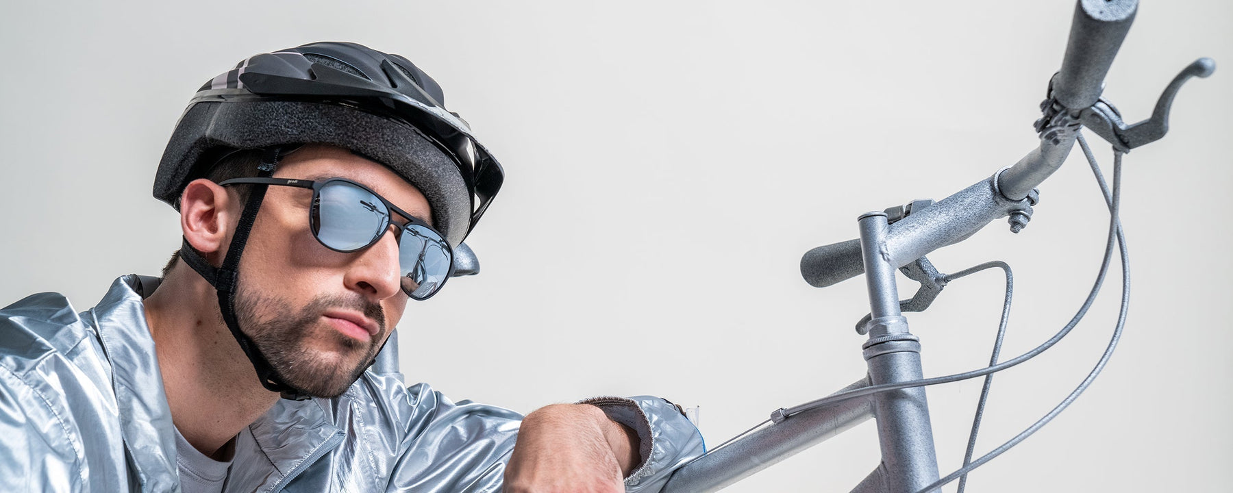 Cyclist wearing goodr sunglasses.
