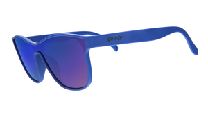 Best Dystopia Ever |Blue futuristic style sunglasses with purple lenses | goodr sunglasses