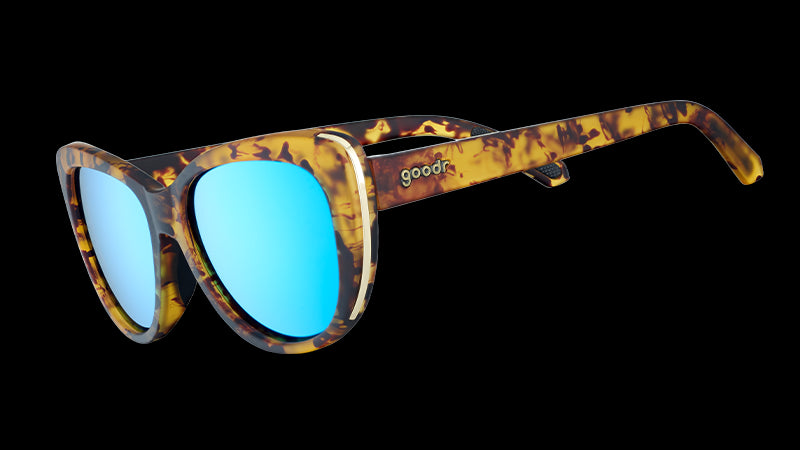 Tortoise Shell Chunky Bevelled Gold Embossed Sunglasses - Good Sixty