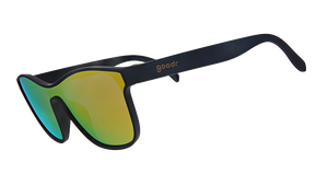 From Zero to Blitzed |black futuristic style sunglasses with amber lenses | goodr sunglasses