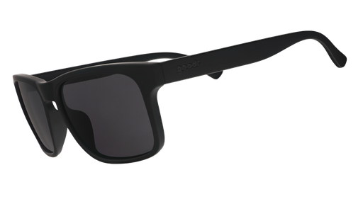 Three-quarter angle view of black Grand Gs with black non-reflective lenses.