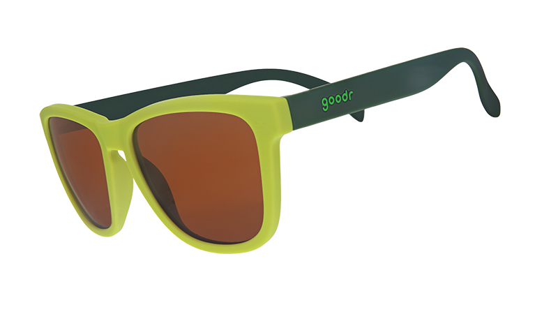 "Sells house, Buys Avocados |green traditional sunglasses with brown non reflective lenses | Limited Edition Farmers Market goodr sunglasses