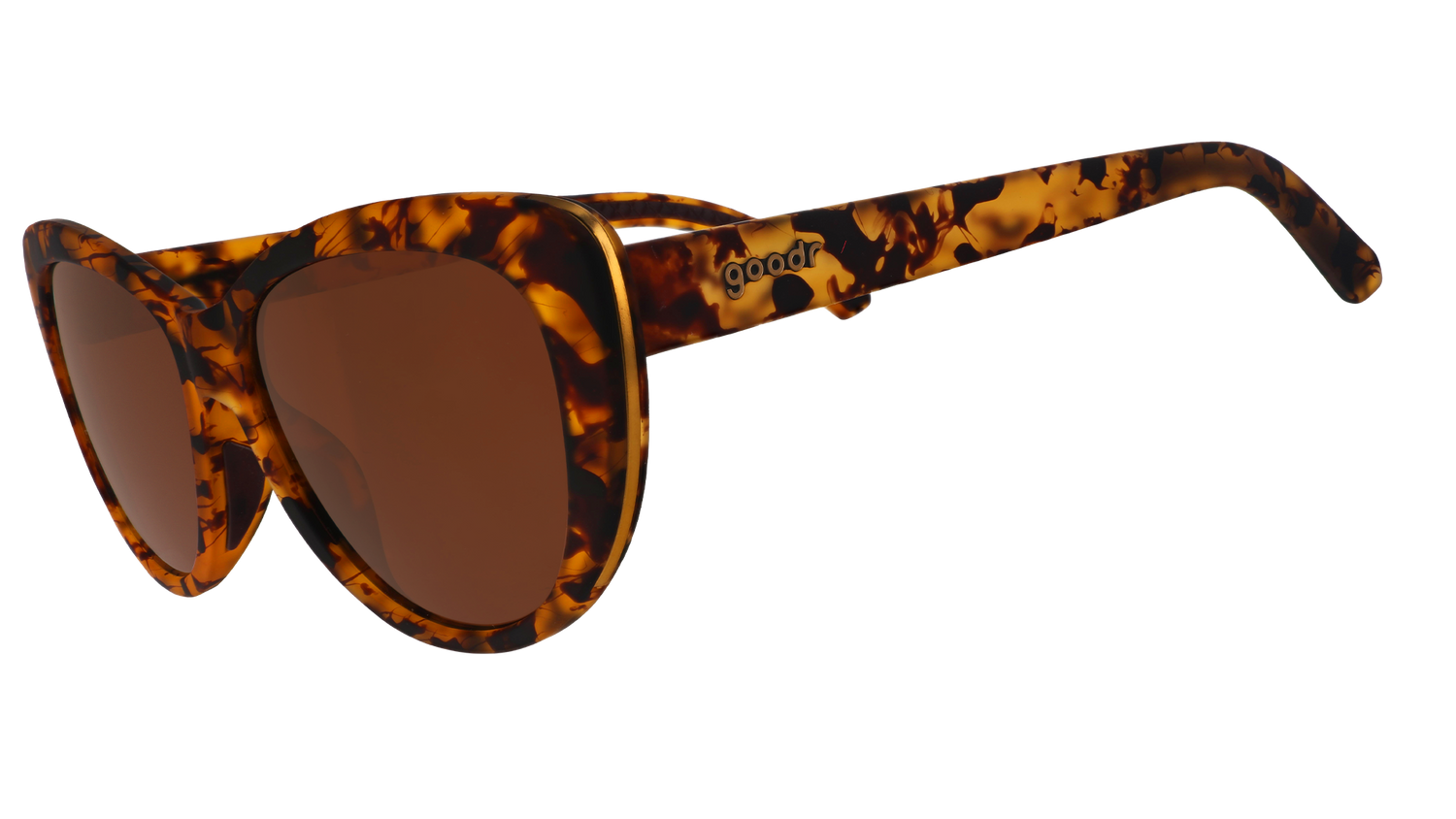 Cat-eye, tortoise shell goodr sunglasses