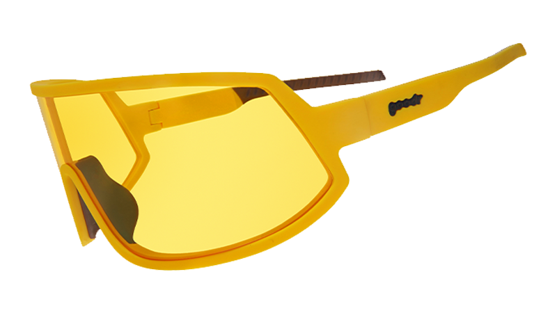 THESE SHADES ARE BANANAS |yellow wrap around sunglasses with yellow non reflective lenses | Limited Edition Farmers Market goodr sunglasses