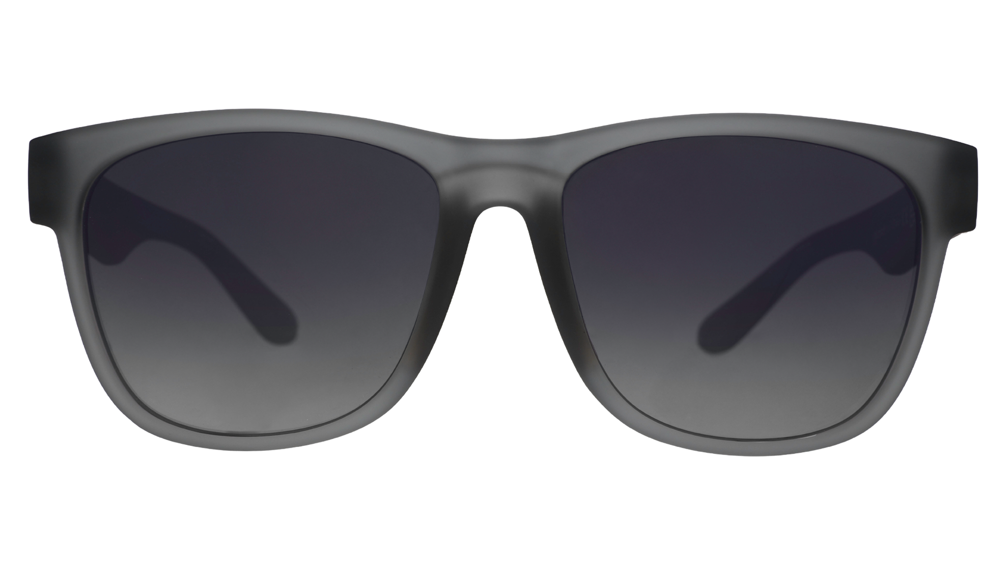 Front view of translucent gray BFGs with gray gradient lenses.
