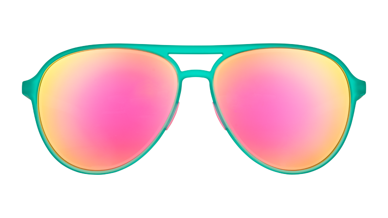 Rose Gold Grandpa Thin Aviator Tinted Sunglasses with Pink Sunwear Lenses -  Yesterday