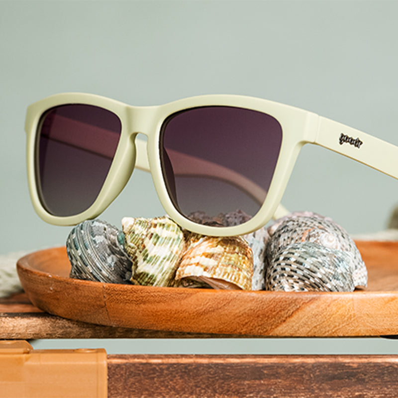 Dawn of A New Sage | green square sunglasses with gradient purple lenses | goodr OG sunglasses