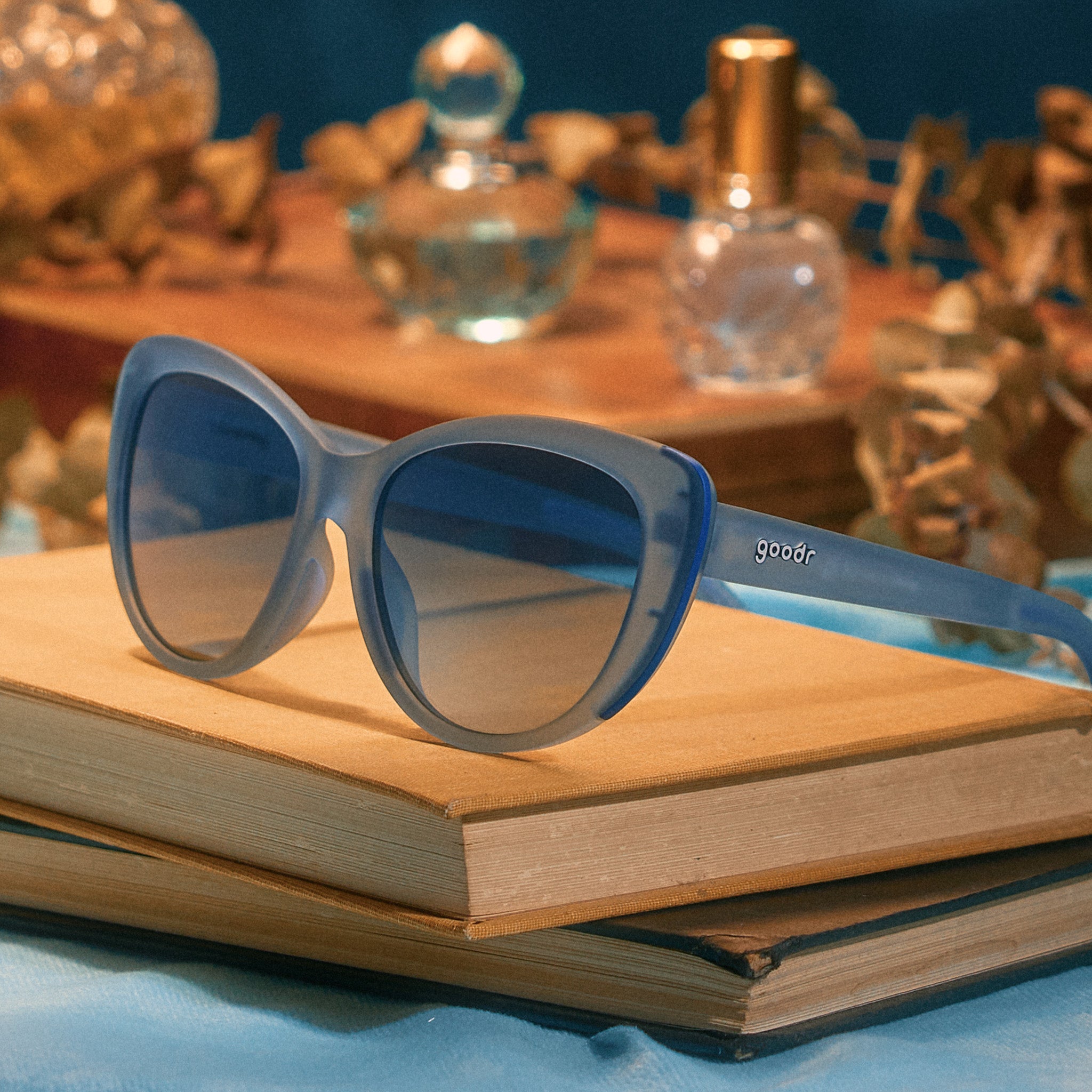 Translucent Blue Cat Eye Sunglasses | Spin Me in Sapphire | goodr