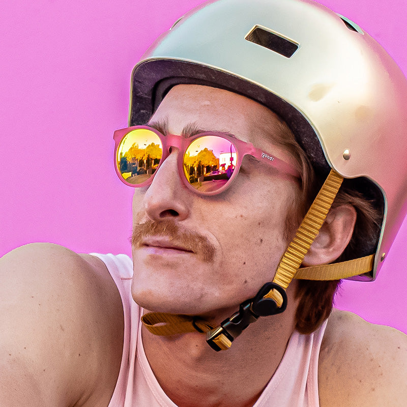 Pink and cheap gold sunglasses