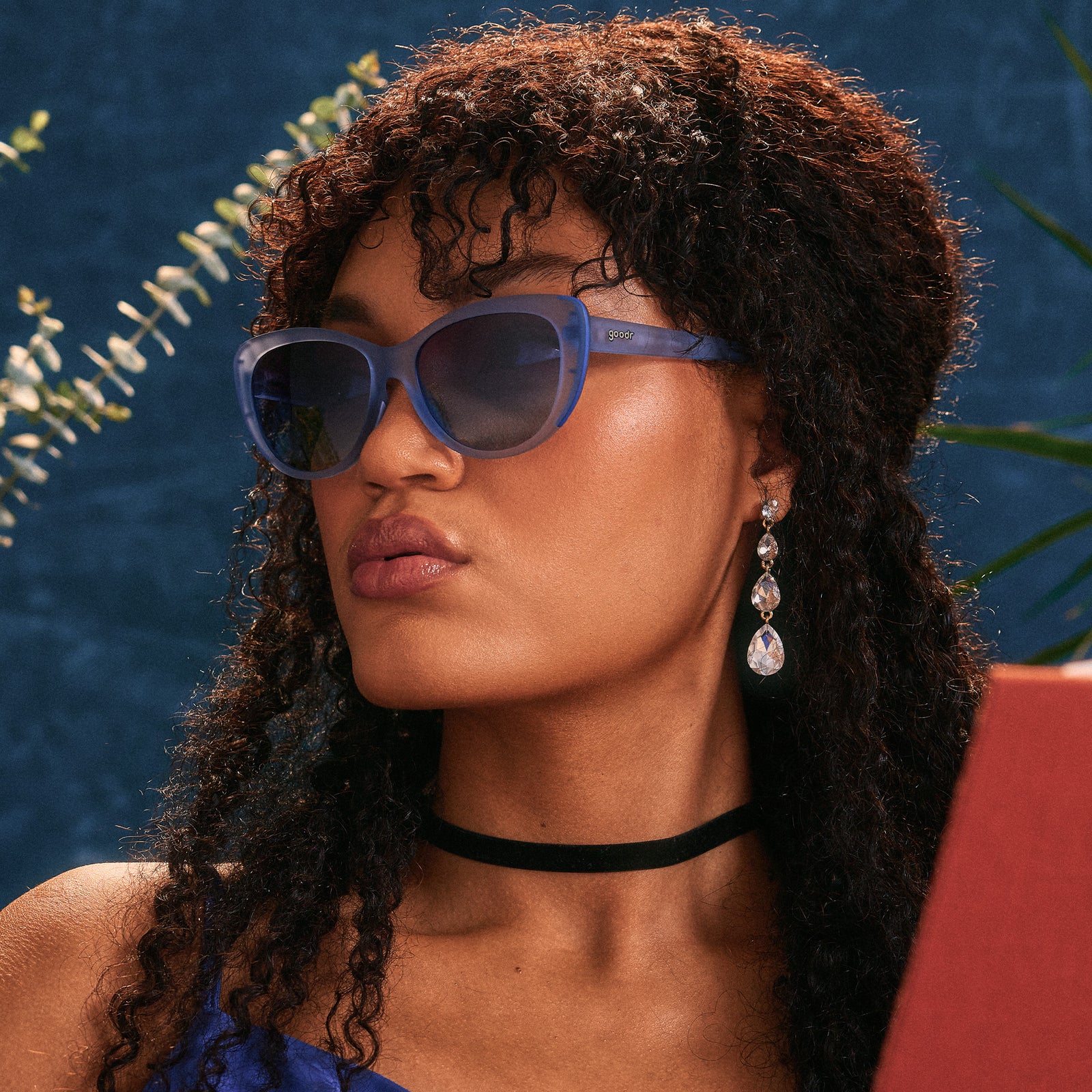 Translucent Blue Cat Eye Sunglasses | Spin Me in Sapphire