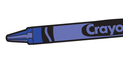 Blue Crayola crayon on a white background