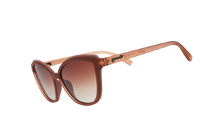 Brown sunglasses with gradient lenses on a white background