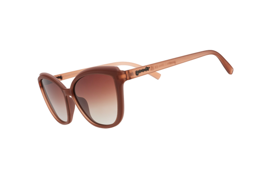 Brown sunglasses with gradient lenses on a white background