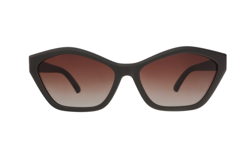 Sunglasses with brown gradient lenses on a white background