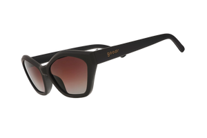 Black sunglasses with gradient lenses on a white background