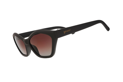 Black sunglasses with gradient lenses on a white background